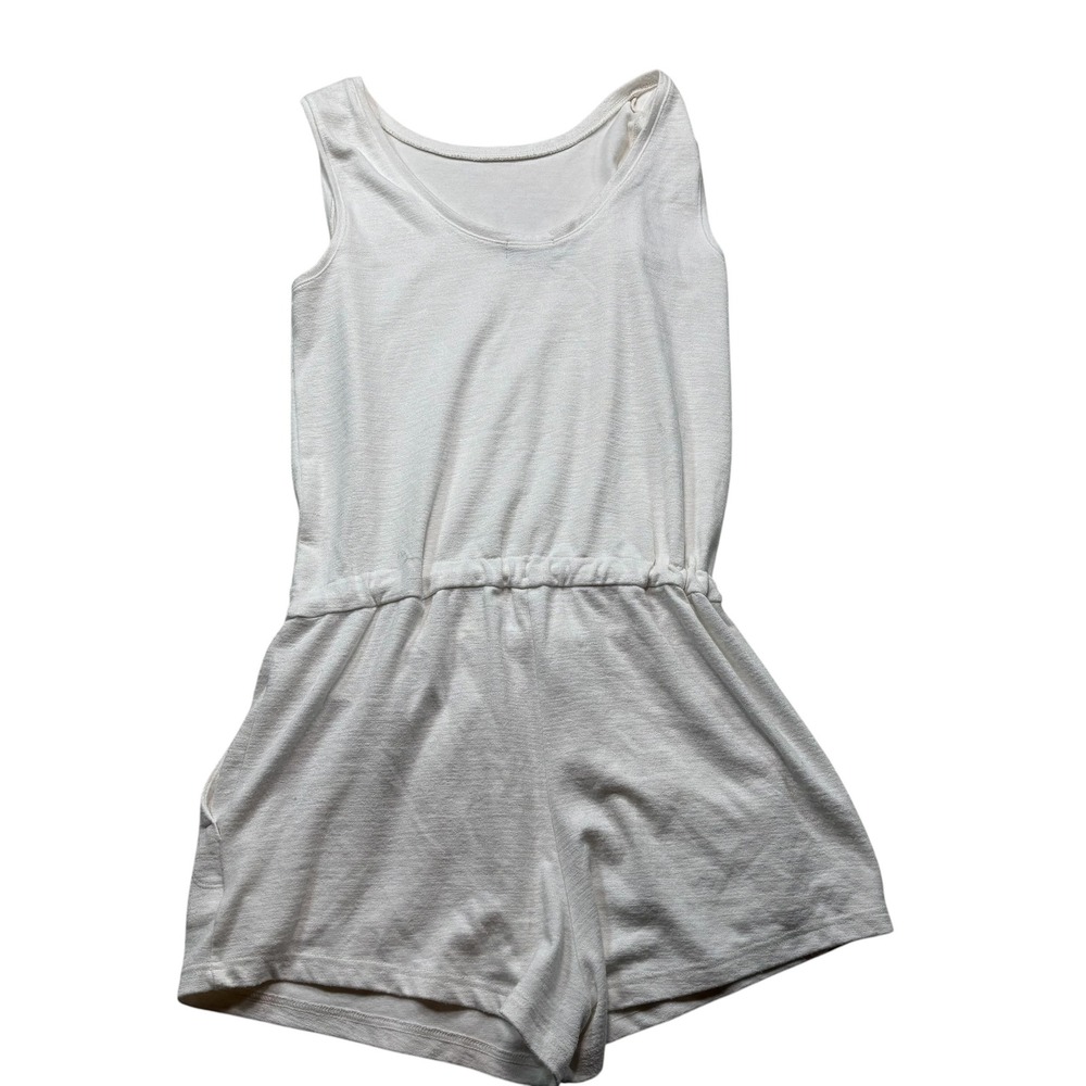 GAP‎ Womens Off White Scoop Back Tie Waist Knit Romper S 200383-01 #1055 - Picture 2 of 10